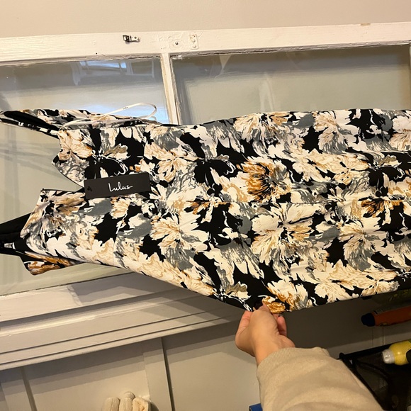 Lulus small Fresh Impression Black Floral Print Surplice Maxi Dress - Picture 3 of 4